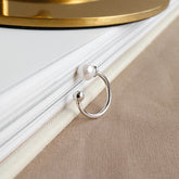 قرط أذن دائري أنيق من الفضة الإسترلينية عيار 925 غير مثقوب (قطعة واحدة)