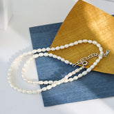 قلادة نسائية من الفضة الإسترلينية عيار 925 على شكل قطرة ماء من اللؤلؤ الطبيعي