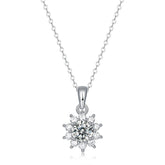 Sweet Moissanite CZ Snowflake New 925 Sterling Silver Necklace - Mystical Gems Stones