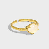 خاتم قابل للتعديل من الفضة الإسترلينية 925 بتصميم هندسي دائري بسيط