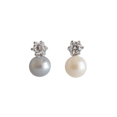 Women Elegant Natural Pearl 925 Sterling Silver Earring