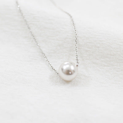 Promise Round Shell Pearl 925 Sterling Silver Necklace