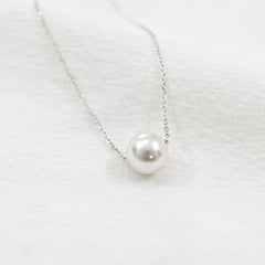 Promise Round Shell Pearl 925 Sterling Silver Necklace