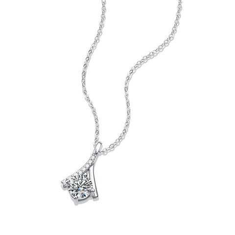 Party Moissanite CZ V Letter 925 Sterling Silver Necklace - Mystical Gems Stones