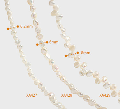 Elegant Baroque Irregular Natural Pearl 925 Sterling Silver Necklace